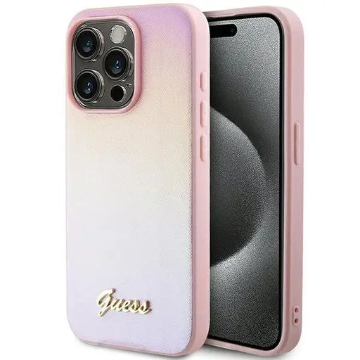 Кейс Guess Saffiano Iridescent Script за iPhone 14