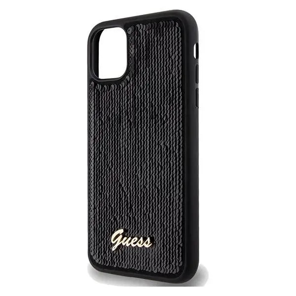 Кейс Guess Sequin Script Metal за iPhone 11 / Xr черен