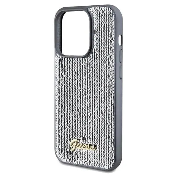 Кейс Guess Sequin Script Metal за iPhone 14 Pro сребрист