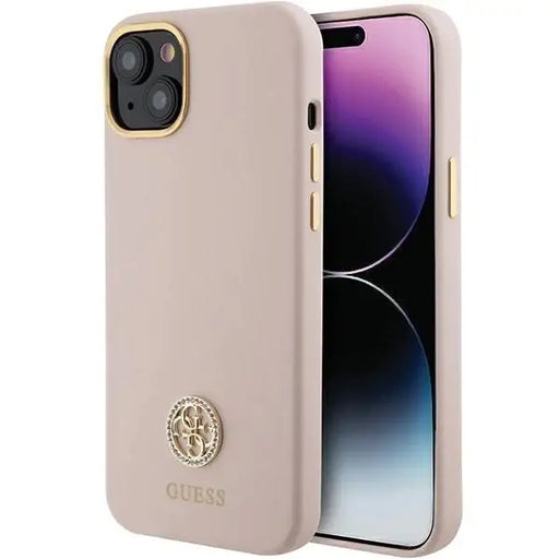 Кейс Guess Silicone Logo Strass 4G за iPhone 15 Plus