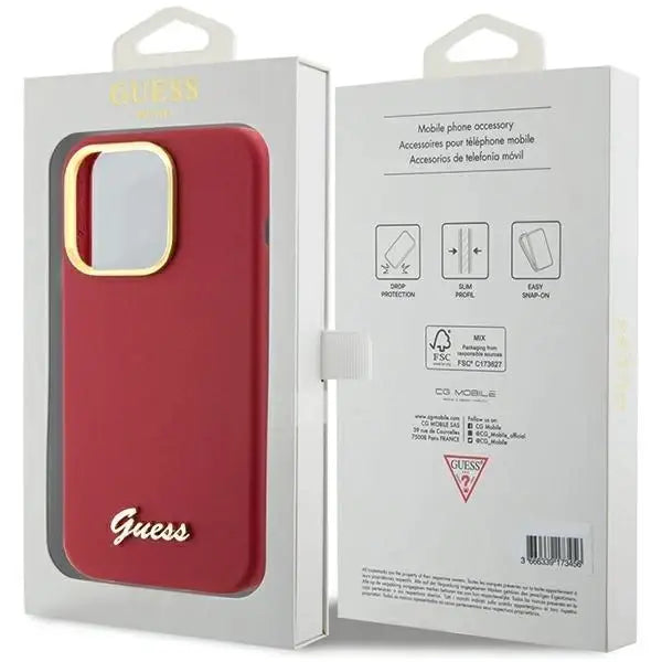 Кейс Guess Silicone Script Metal Logo & Frame за