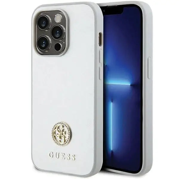 Кейс Guess Strass Metal Logo за iPhone 15 Pro сребрист