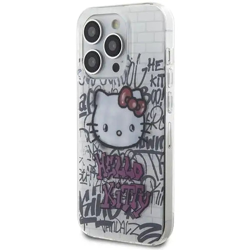 Кейс Hello Kitty IML On Bricks Graffiti за iPhone 14 Pro бял