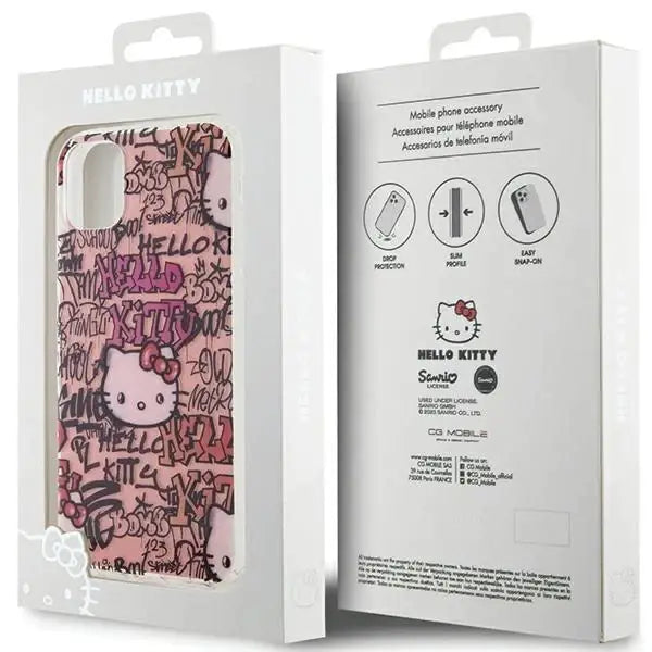 Кейс Hello Kitty IML Tags Graffiti за iPhone 11 / Xr розов