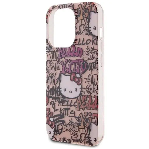 Кейс Hello Kitty IML Tags Graffiti за iPhone 14 Pro розов