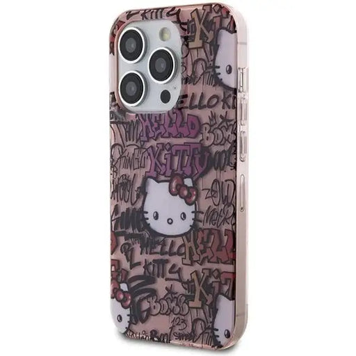 Кейс Hello Kitty IML Tags Graffiti за iPhone 14 Pro розов