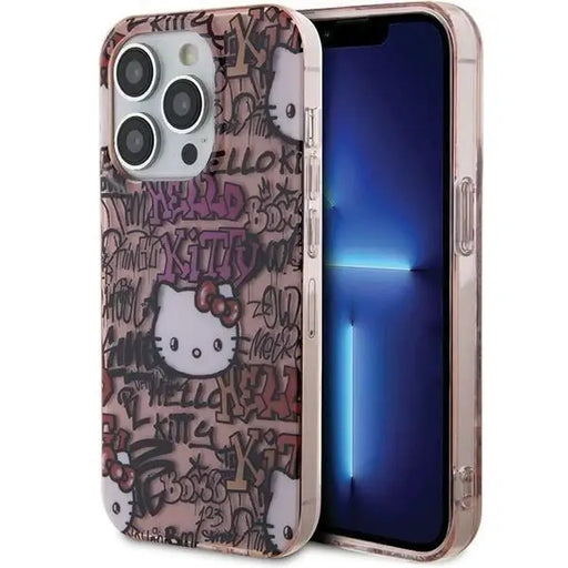 Кейс Hello Kitty IML Tags Graffiti за iPhone 14 Pro розов