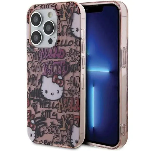 Кейс Hello Kitty IML Tags Graffiti за iPhone 15 Pro розов