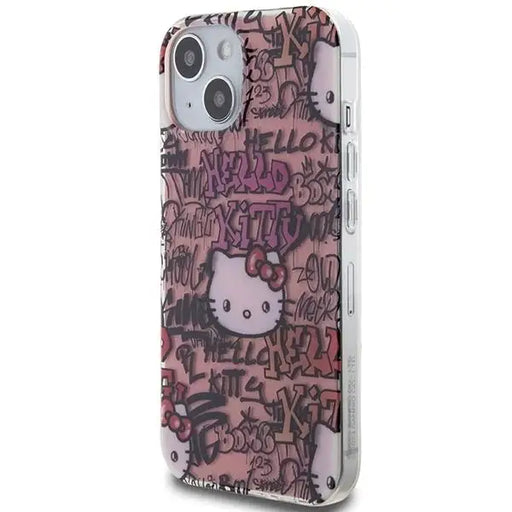 Кейс Hello Kitty IML Tags Graffiti за iPhone 15 розов