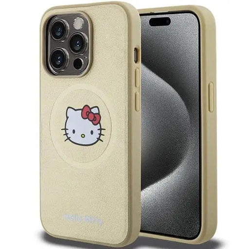 Кейс Hello Kitty Leather Head MagSafe за iPhone 13
