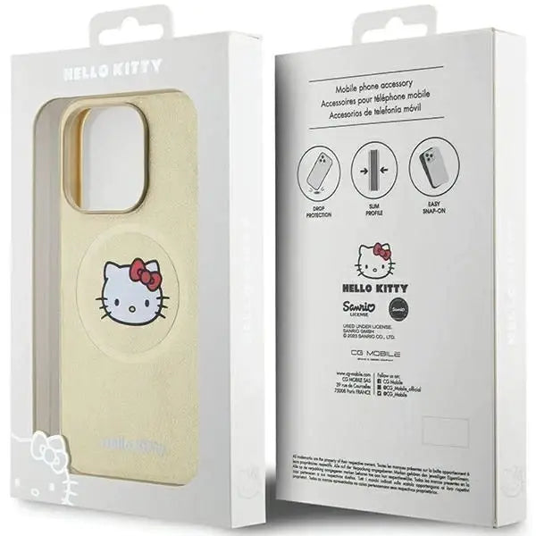 Кейс Hello Kitty Leather Head MagSafe за iPhone 13