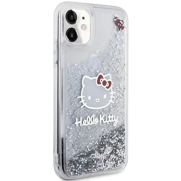 Кейс Hello Kitty Liquid Glitter Charms Head за iPhone