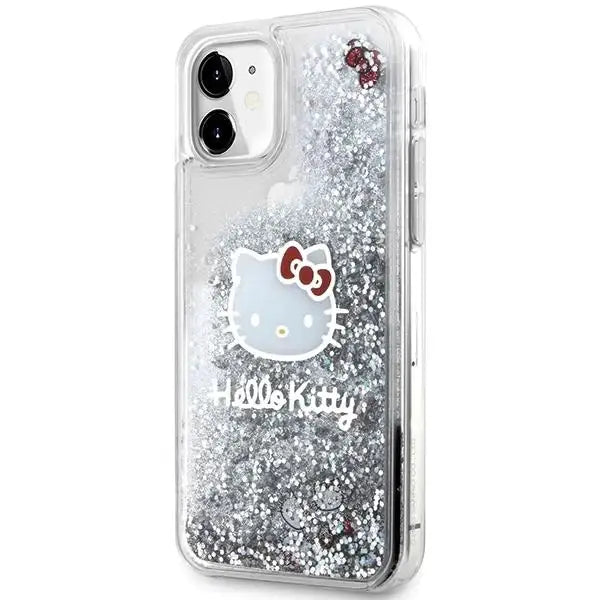 Кейс Hello Kitty Liquid Glitter Charms Head за iPhone