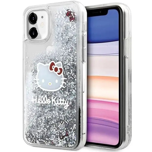 Кейс Hello Kitty Liquid Glitter Charms Head за iPhone