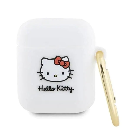 Кейс Hello Kitty Silicone 3D Head за AirPods 1/2 бял