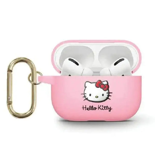 Кейс Hello Kitty Silicone 3D Head за AirPods 3 розов