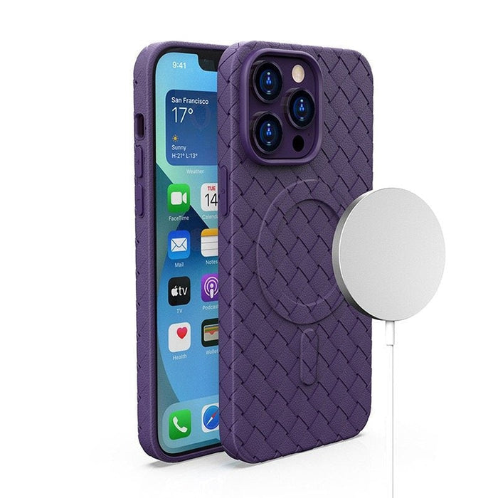 Кейс HQWear Woven Case за iPhone 13 Pro лилав