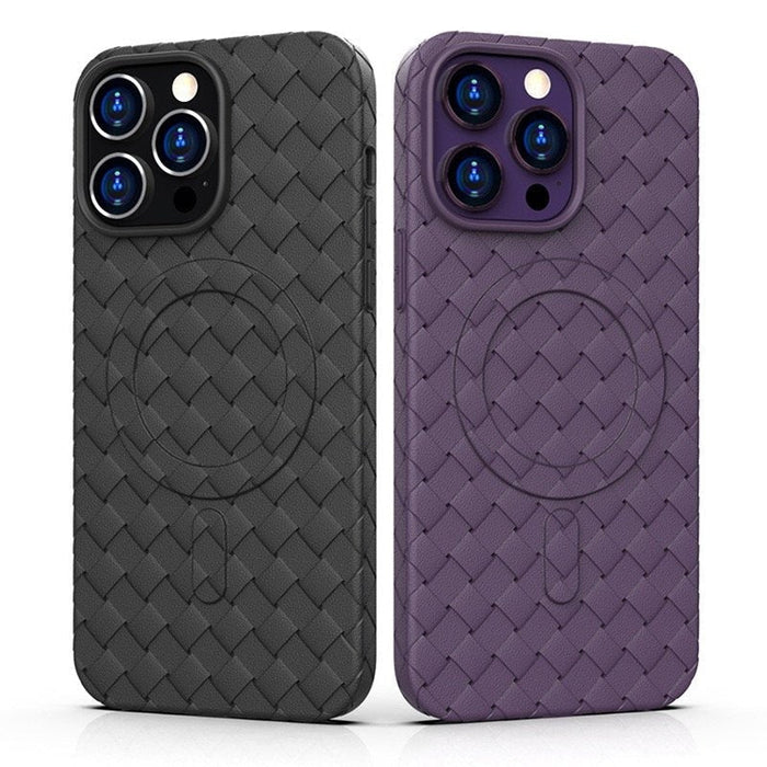 Кейс HQWear Woven Case за iPhone 15 Pro Max лилав