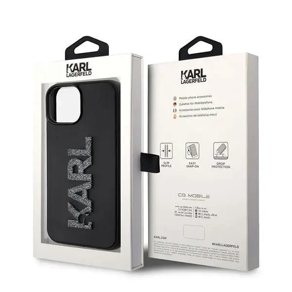 Кейс Karl Lagerfeld 3D Rubber Glitter Logo за iPhone