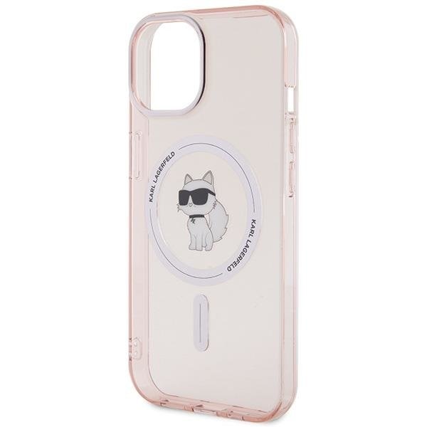 Кейс Karl Lagerfeld IML Choupette MagSafe за iPhone 15 розов