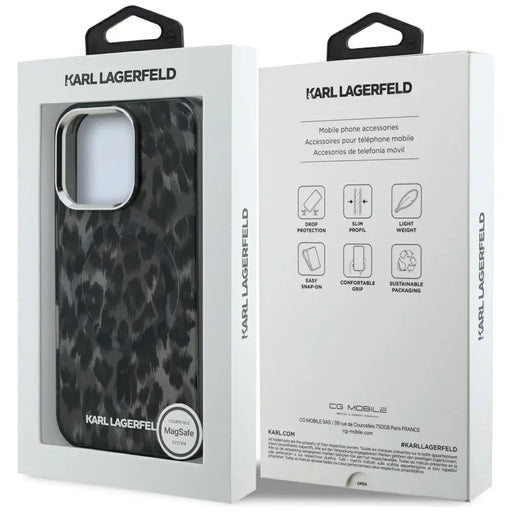 Кейс Karl Lagerfeld IML с леопардов мотив MagSafe за iPhone