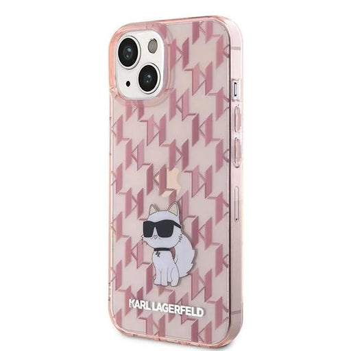 Кейс Karl Lagerfeld Monogram Choupette за iPhone 15 розов