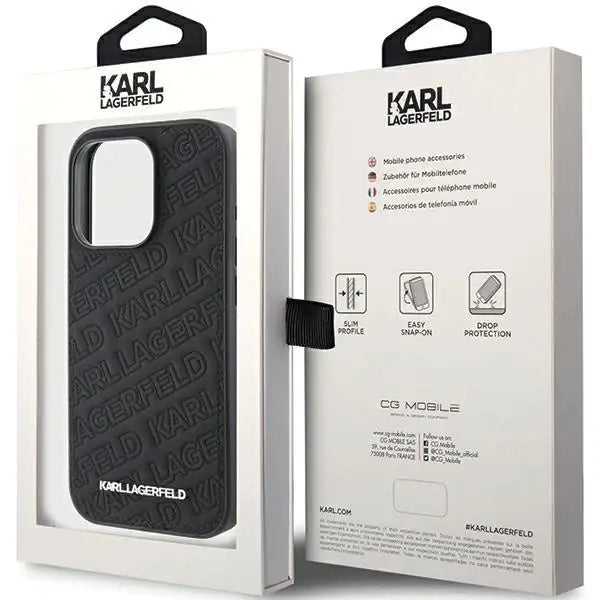 Кейс Karl Lagerfeld Quilted K Pattern за iPhone 15 Pro черен