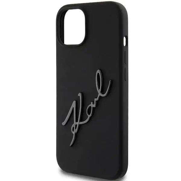 Кейс Karl Lagerfeld Silicone Karl Script за iPhone 15 черен