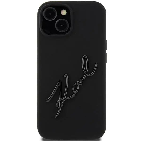 Кейс Karl Lagerfeld Silicone Karl Script за iPhone 15 черен