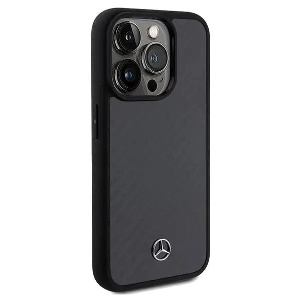 Кейс Mercedes Carbon Fiber Dynamic за iPhone 15 Pro черен