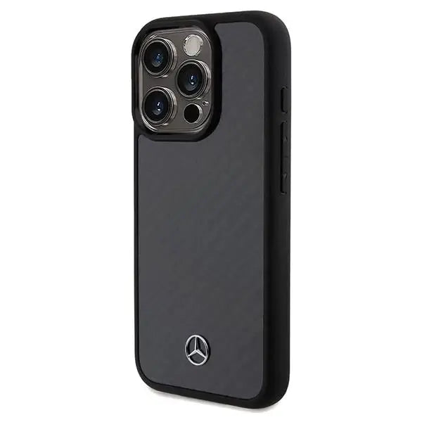 Кейс Mercedes Carbon Fiber Dynamic за iPhone 15 Pro черен