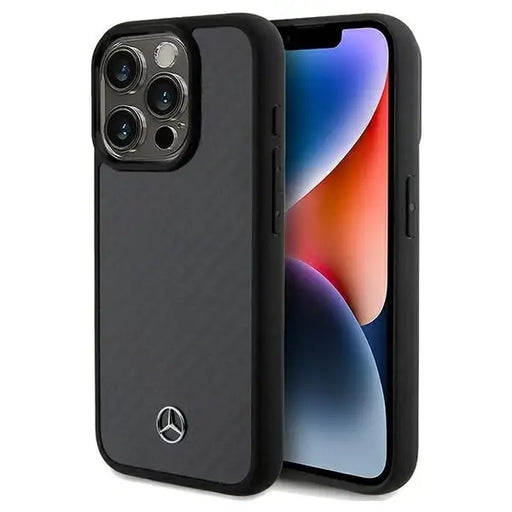 Кейс Mercedes Carbon Fiber Dynamic за iPhone 15 Pro черен