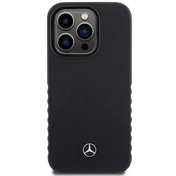 Кейс Mercedes Smooth Leather за iPhone 15 Pro черен