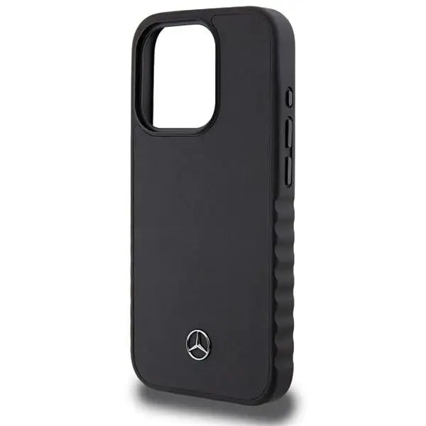 Кейс Mercedes Smooth Leather за iPhone 15 Pro черен