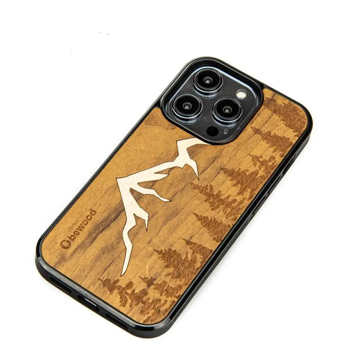 Кейс с дървен гръб Bewood Mountains за iPhone 14 Pro Imbuia