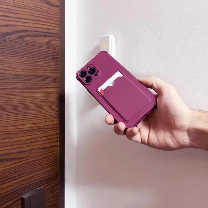 Кейс с отделение за карти HQWear за iPhone XR Небесносин