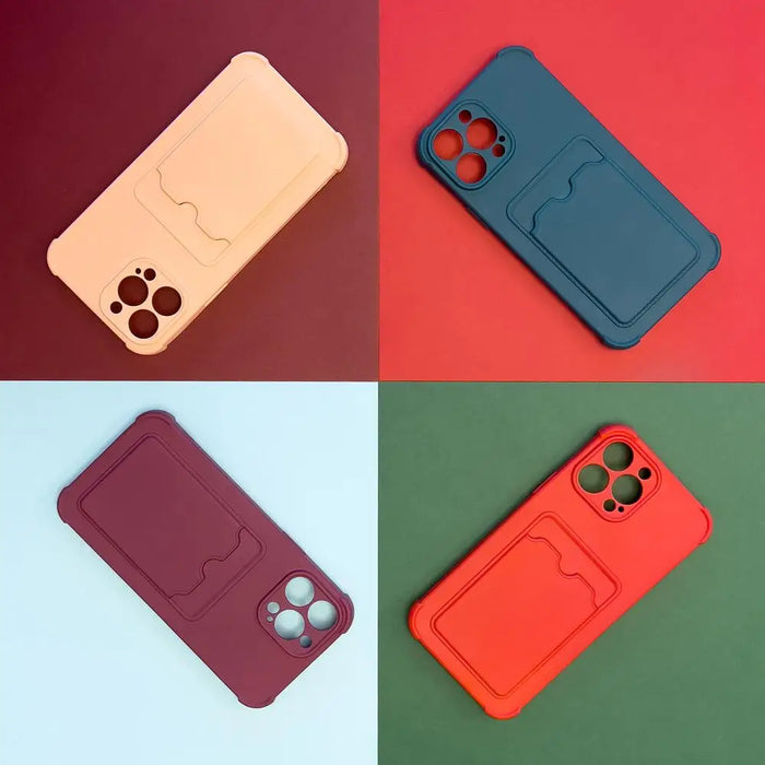Кейс с отделение за карти HQWear за iPhone XR Небесносин