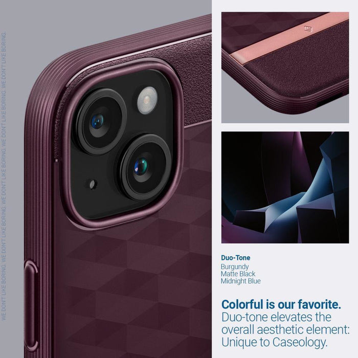 Кейс Spigen Caseology Parallax Mag за iPhone 15 бордо