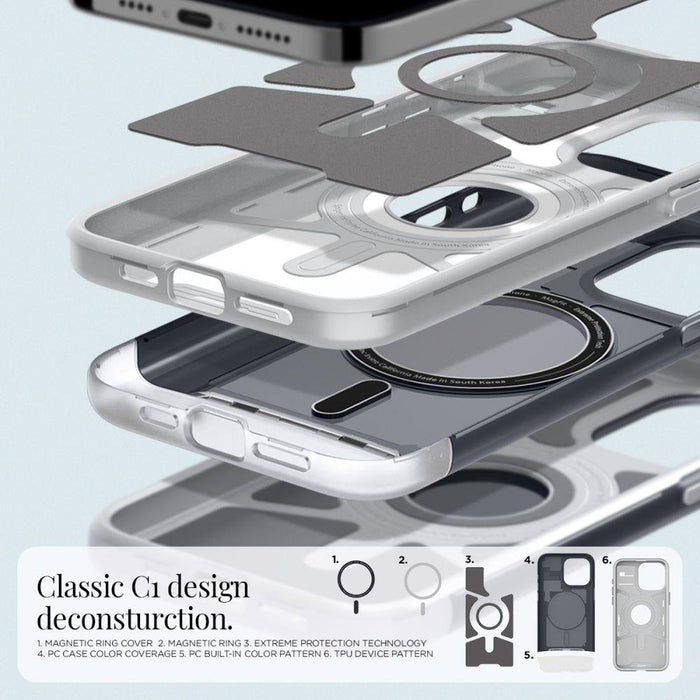 Кейс Spigen Classic C1 Mag за iPhone 15 Pro графит