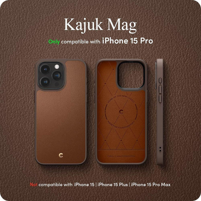 Кейс Spigen Cyrill Kajuk MagSafe за iPhone 15 Pro кафяв