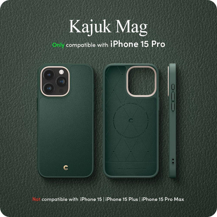 Кейс Spigen Cyrill Kajuk MagSafe за iPhone 15 Pro зелен