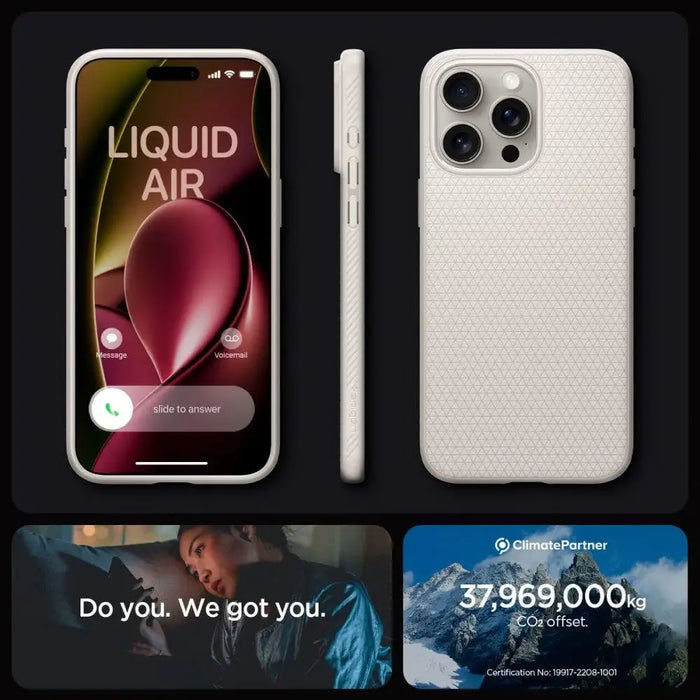 Кейс Spigen Liquid Air за iPhone 15 Pro natural titanium