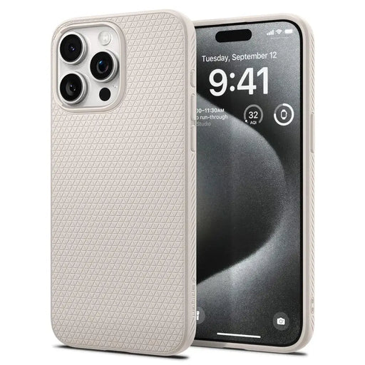 Кейс Spigen Liquid Air за iPhone 15 Pro natural titanium