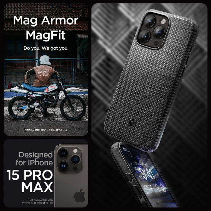 Кейс Spigen Mag Armor за iPhone 15 PRO MAX матово черен