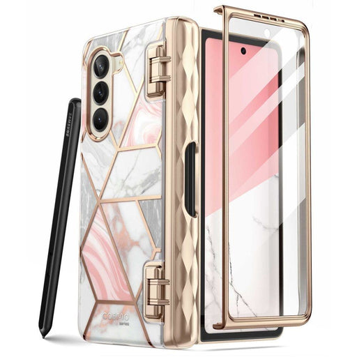 Кейс Supcase Cosmo Pen за Samsung Galaxy Z Fold5 marble pink