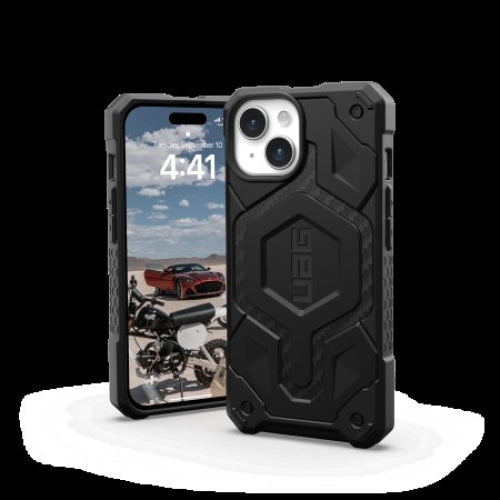 Кейс UAG Monarch Pro за iPhone 15 съвместим с MagSafe carbon