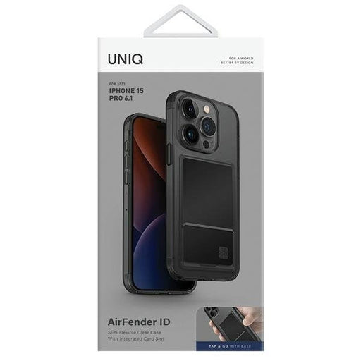 Кейс Uniq Air Fender ID за iPhone 15 Pro 6.1 сив с отделение