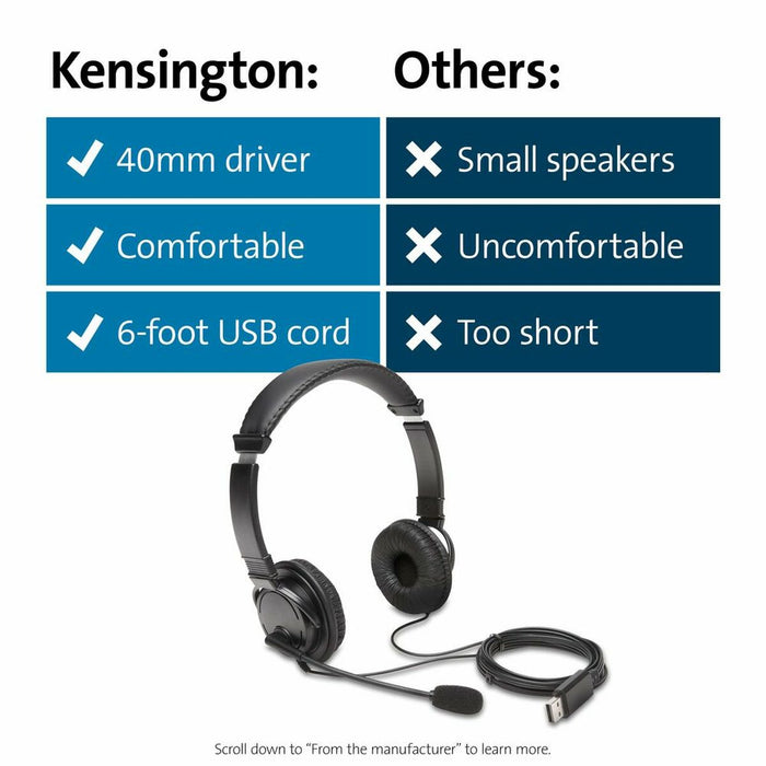 Слушалки с микрофон Kensington K97601WW Черен