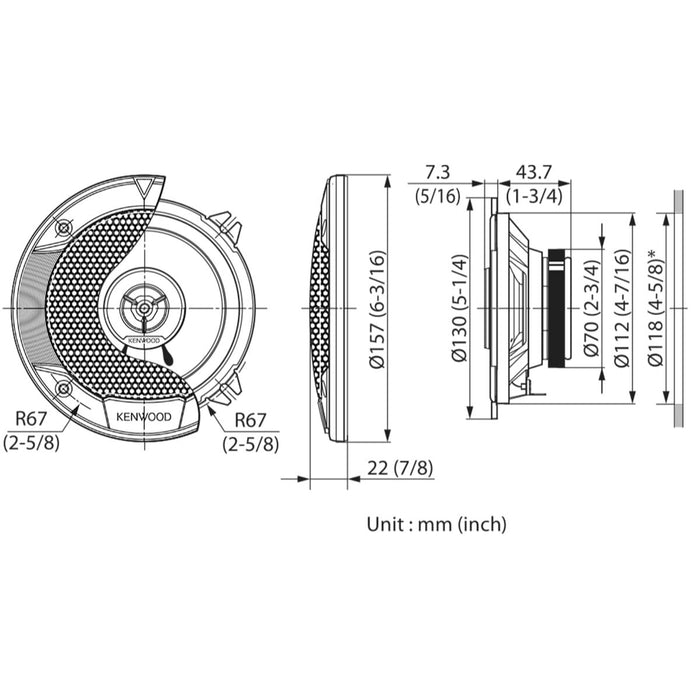 Тонколони за кола Kenwood KFC-S1366 2 Части (2 броя)