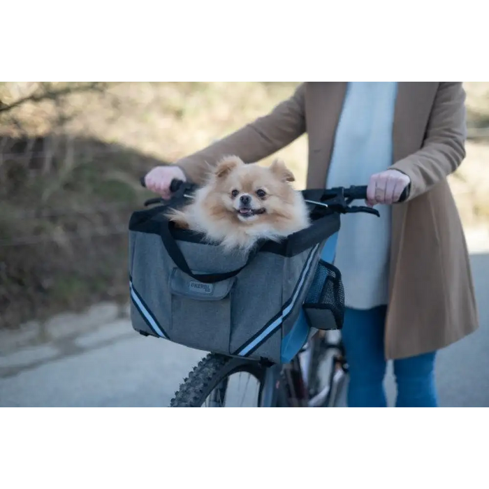 KERBL Велосипедна чанта Vacation за куче/коте сиво-синя